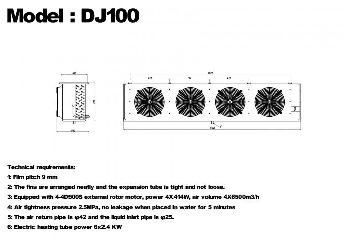 DJ-Serie DJ100 Einzelkühler CE-zertifiziertes Kühlhaus spezialisierter Luftkühler Verdampfer Deckenverdampfer Kühlgerätehersteller,Kühlfabrik, Kühlhaus 0