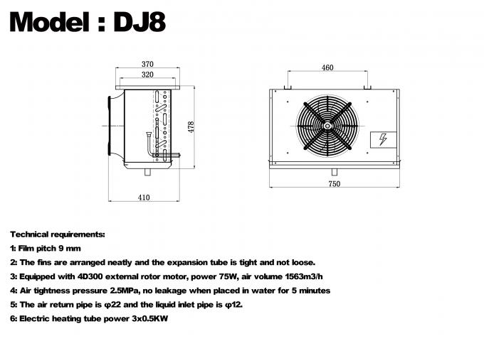 DJ-Serie DJ100 Einzelkühler CE-zertifiziertes Kühlhaus spezialisierter Luftkühler Verdampfer Deckenverdampfer Kühlgerätehersteller,Kühlfabrik, Kühlhaus 1