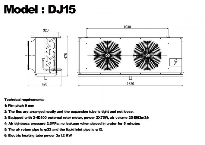 DJ-Serie DJ100 Einzelkühler CE-zertifiziertes Kühlhaus spezialisierter Luftkühler Verdampfer Deckenverdampfer Kühlgerätehersteller,Kühlfabrik, Kühlhaus 3