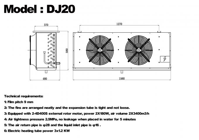 DJ-Serie DJ100 Einzelkühler CE-zertifiziertes Kühlhaus spezialisierter Luftkühler Verdampfer Deckenverdampfer Kühlgerätehersteller,Kühlfabrik, Kühlhaus 4