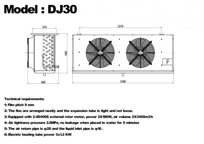 DJ-Serie DJ100 Einzelkühler CE-zertifiziertes Kühlhaus spezialisierter Luftkühler Verdampfer Deckenverdampfer Kühlgerätehersteller,Kühlfabrik, Kühlhaus 5