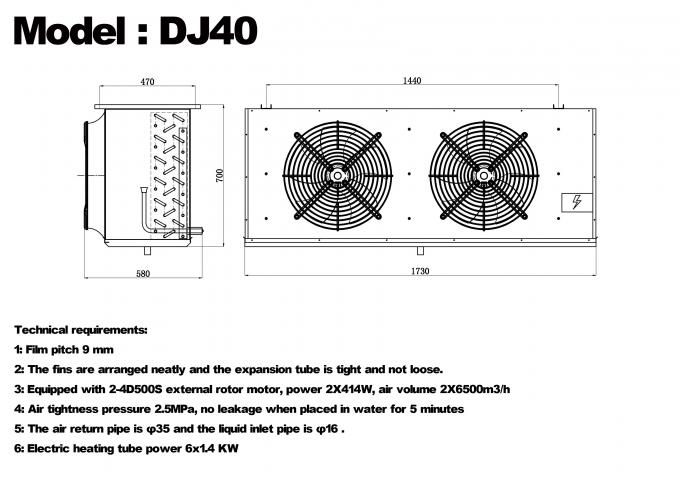 DJ-Serie DJ100 Einzelkühler CE-zertifiziertes Kühlhaus spezialisierter Luftkühler Verdampfer Deckenverdampfer Kühlgerätehersteller,Kühlfabrik, Kühlhaus 6