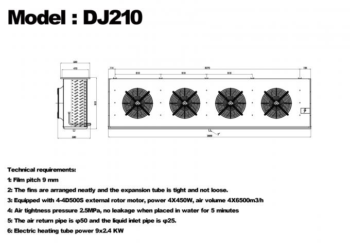 DJ-Serie DJ100 Einzelkühler CE-zertifiziertes Kühlhaus spezialisierter Luftkühler Verdampfer Deckenverdampfer Kühlgerätehersteller,Kühlfabrik, Kühlhaus 13