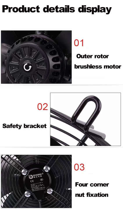 YWF-Serie 200 bis 630 mm Kaltlager-Lüfterflügelmotor Kondensator-Verdampfer-Lüfter Hersteller Außenläufer-Axiallüfter