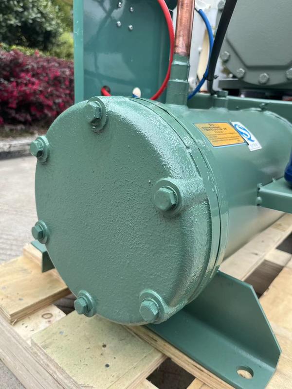 5 HP wassergekühlte Kondensationseinheit mit Schal und Rohr Meerwasserkondensator für Kühlraum 220V 3PH 60HZ