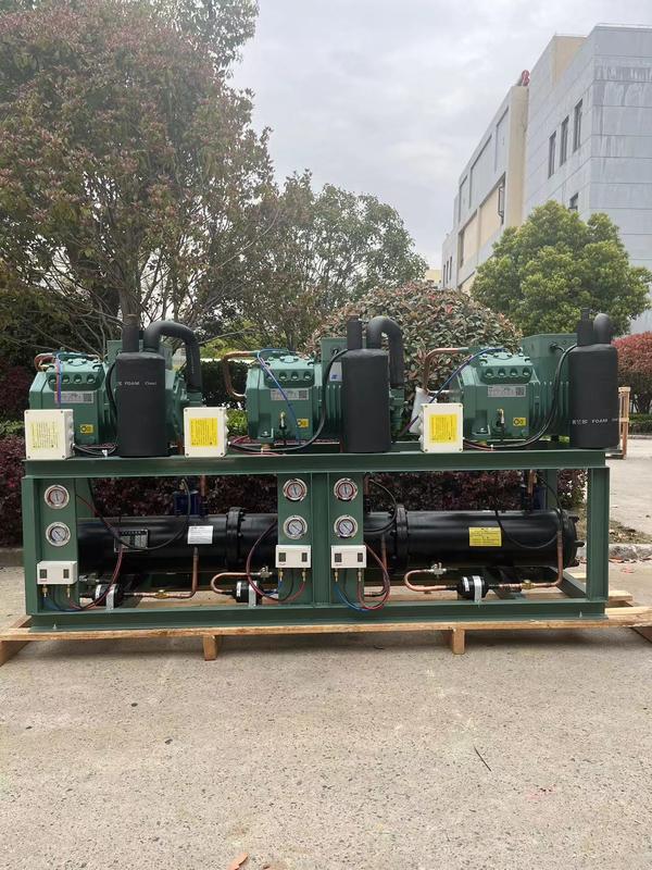 10HP Three System Water Cooled Condensing Unit with 380V/3Ph/50Hz and 1 Year Warranty