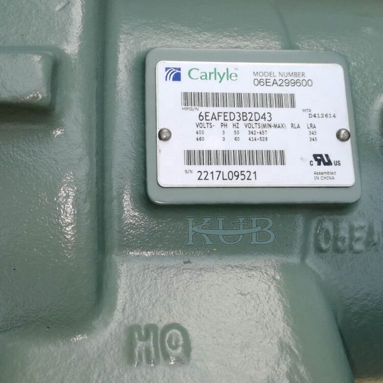 Carlyle 06E35656A0 06E75656A0 Kolbenkompressor 400v 3ph 50hz R404A Eintemperaturkühlkompressor